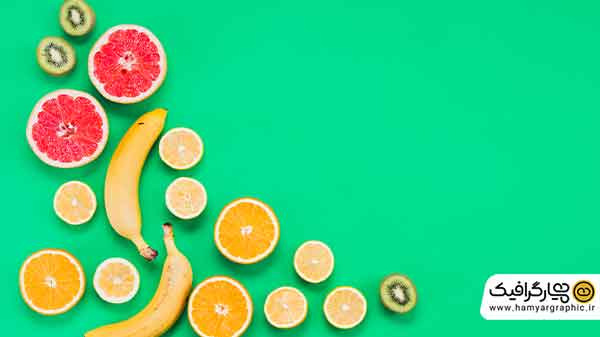 بکگراند میوه ی برش خورده