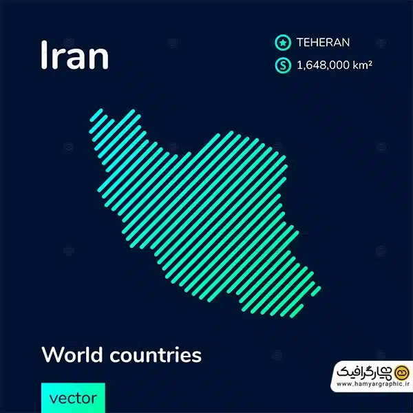 وکتور نقشه ایران خطی