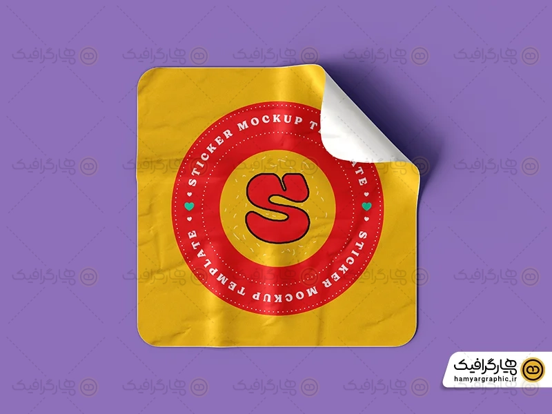 موکاپ استیکر تبلیغاتی