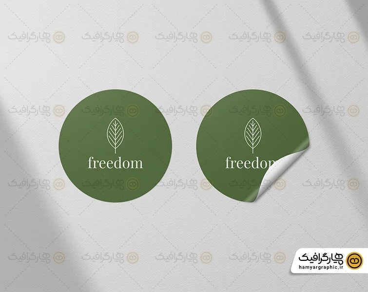 موکاپ استیکر دایره