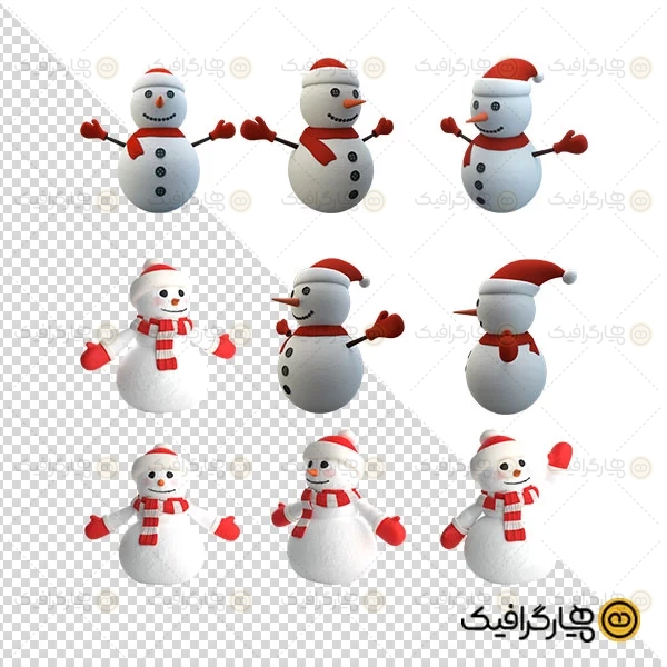 پکیج 9 عکس آدم برفی