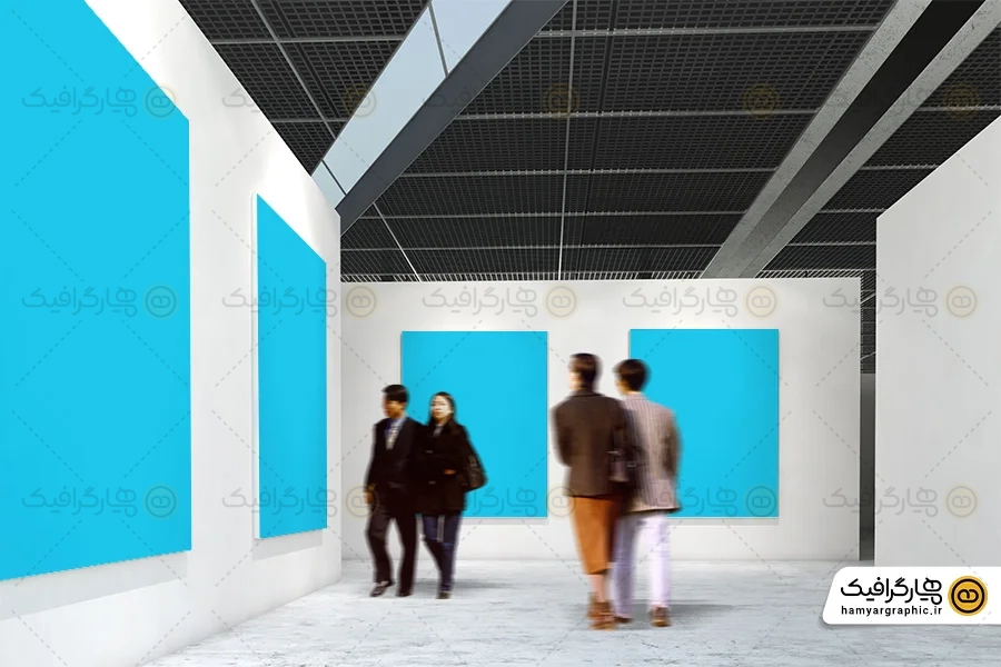 موکاپ نمایشگاه آثار هنری