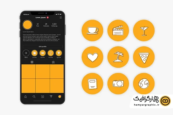 دانلود هایلایت و کاور اینستاگرام طرح فانتزی