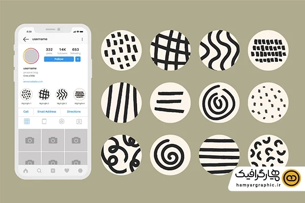 دانلود هایلایت و کاور اینستاگرام لایه باز