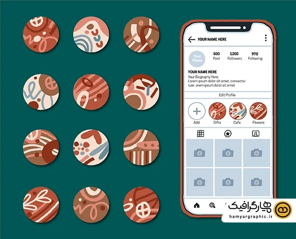 دانلود هایلایت اینستاگرام طرح لایه باز