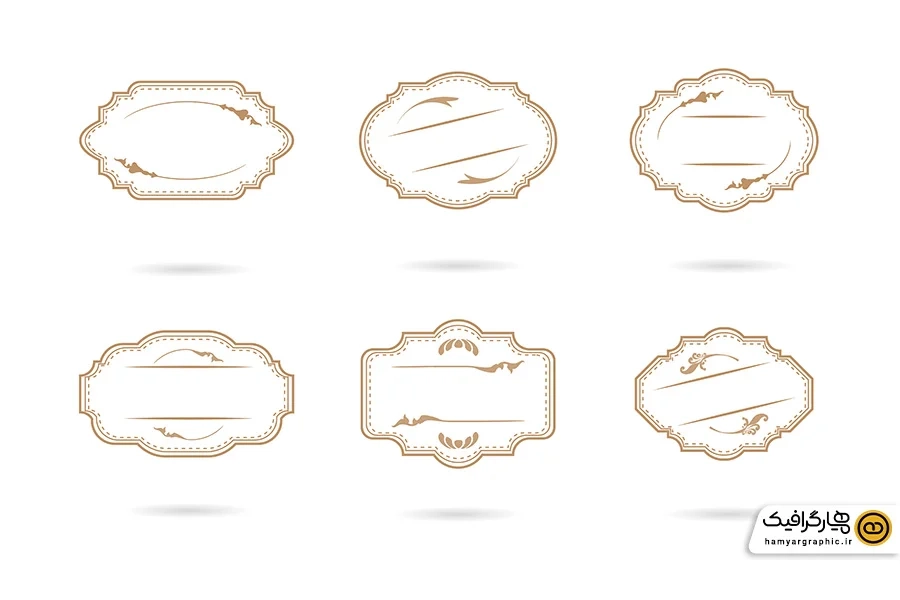 دانلود وکتور قاب و فریم زیبا طلایی