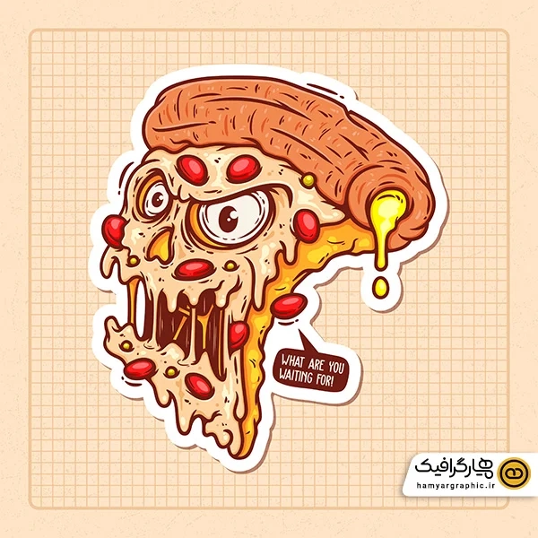 دانلود وکتور جذاب لوگو پیتزا فست فود