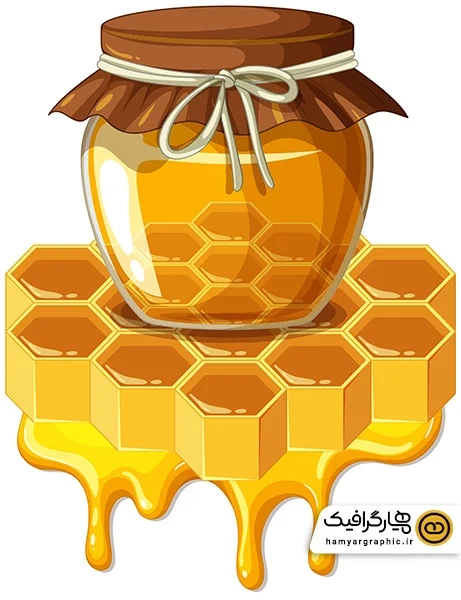 دانلود وکتور طرح ظرف کندوی زنبور عسل