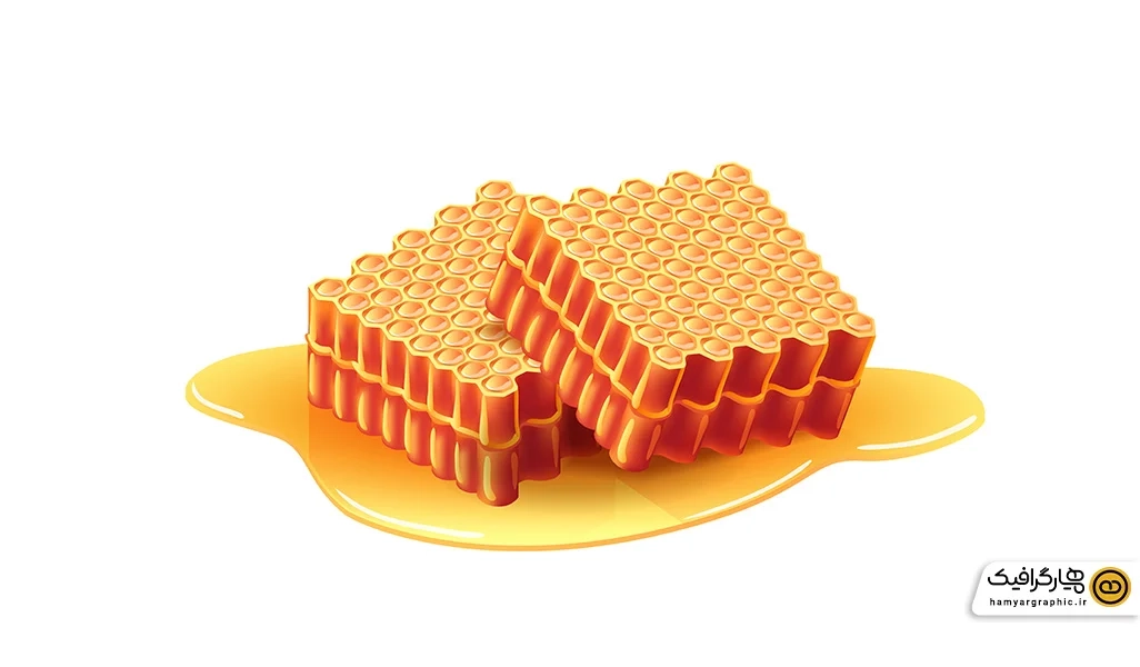 دانلود وکتور طرح کندوی زنبور عسل