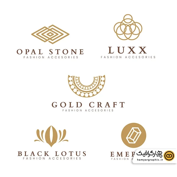 مجموعه لوگو لایه باز برای طلا و جواهر