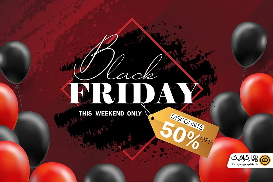 وکتور روز بلک فرایدی زیبا