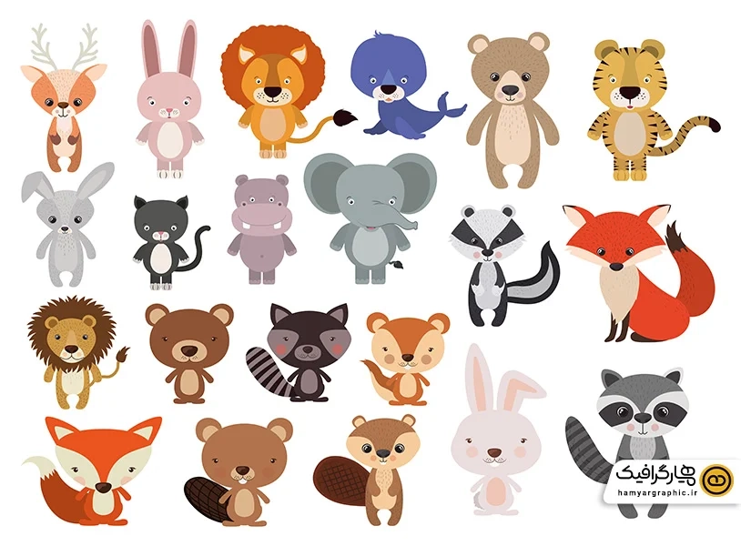 طرح وکتور کارتنی حیوانات
