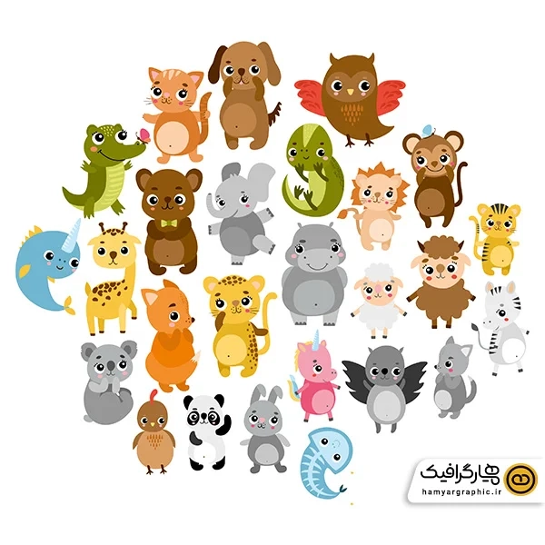 دانلود طرح وکتور فانتزی حیوانات