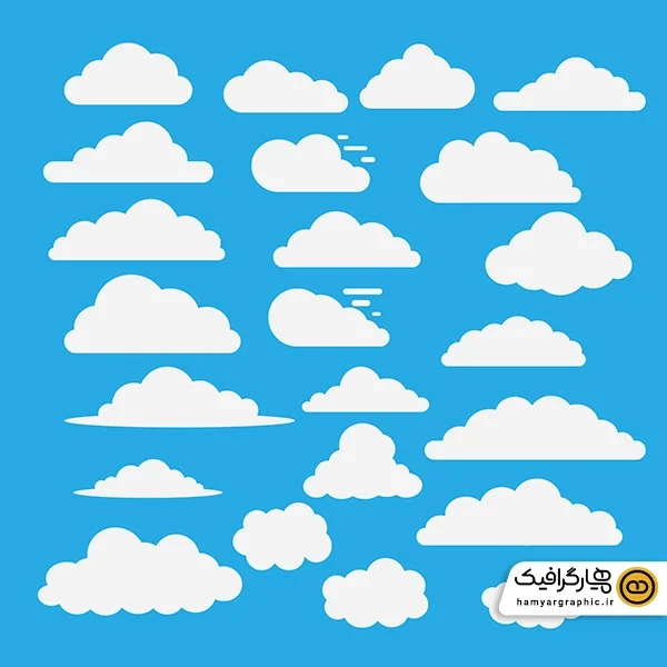 دانلود مجموعه زیبا وکتور ابر