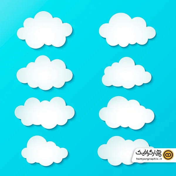 دانلود مجموعه وکتور لایه باز ابر