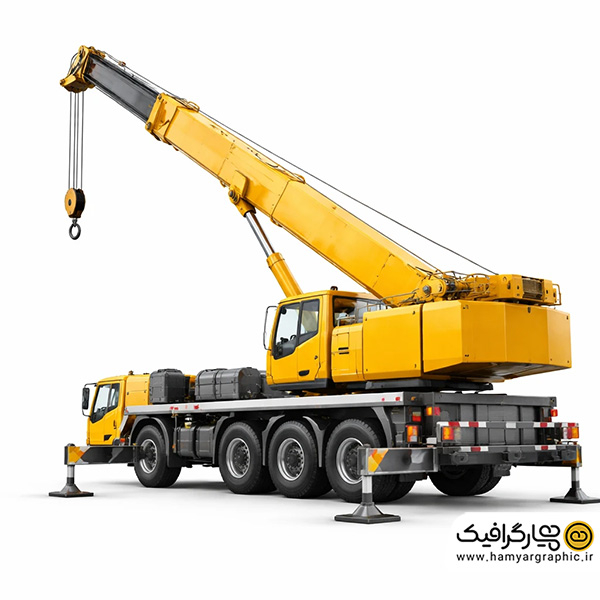 تصویر استوک جرثقیل سه رخ پشت