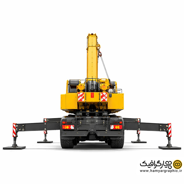 تصویر استوک جرثقیل تمام رخ از پشت