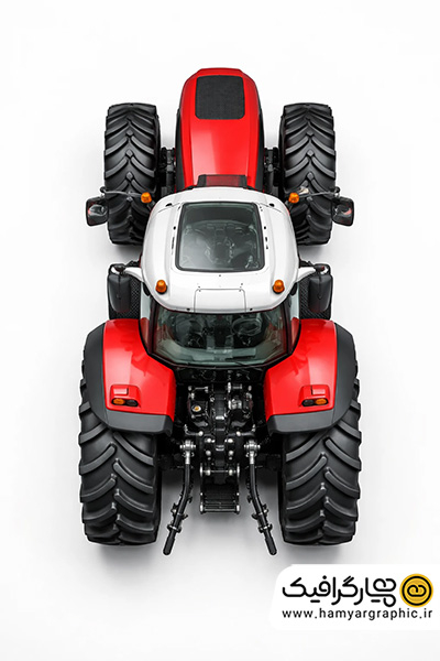 تصویر استوک تراکتور تمام رخ از بالا