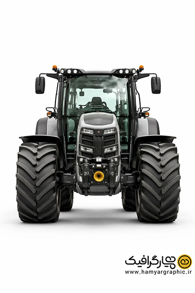 تصویر استوک تراکتور تمام رخ از جلو