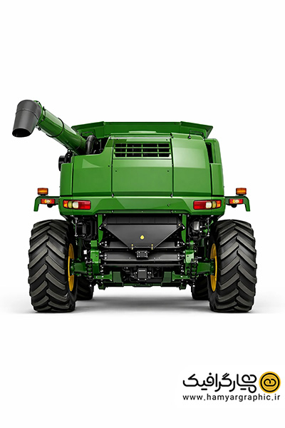 تصویر استوک کمباین تمام‌رخ از پشت | عکس باکیفیت کمباین کشاورزی