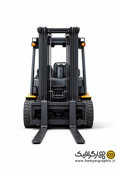 تصویر استوک لیفتراک زرد از جلو