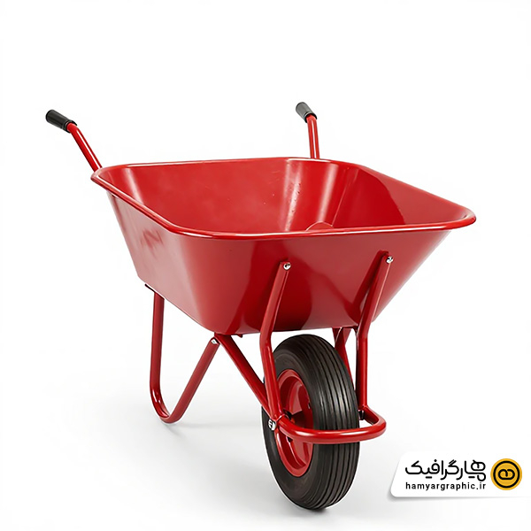 عکس استوک با کیفیت فرغون قرمز – تصویر استوک صنعتی و کاربردی برای طراحی