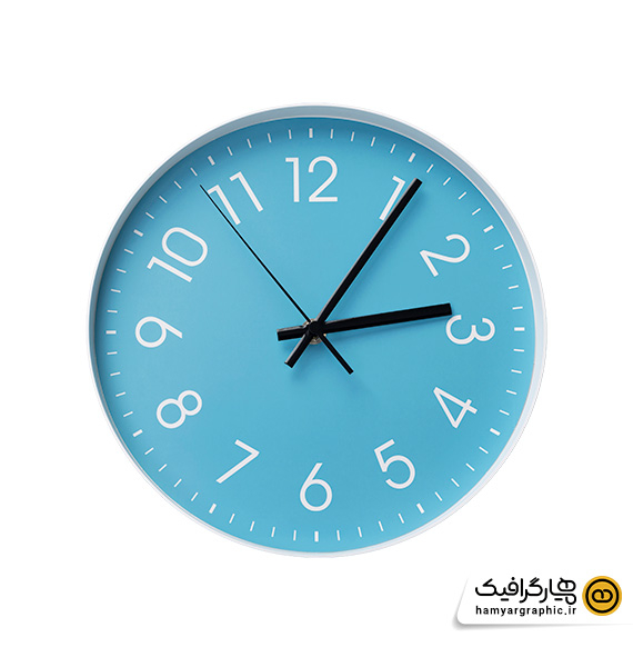 عکس استوک با کیفیت ساعت دیواری آبی – تصویر حرفه‌ای ابزار طراحی