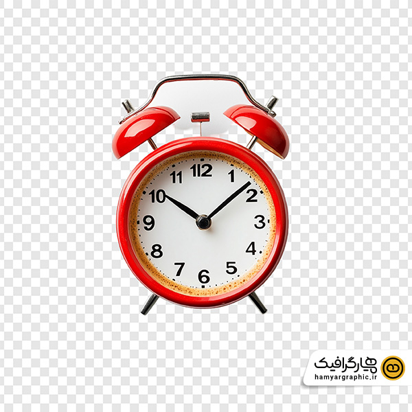 تصویر استوک ساعت رو میزی قرمز