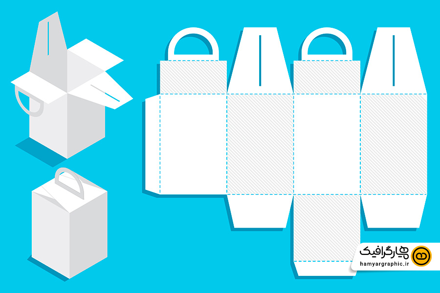 طرح وکتور تیغ برش و بسته‌ بندی دسته‌ دار