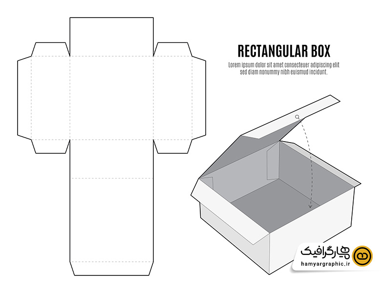 طرح وکتور خام قالب بسته‌ بندی همبرگر