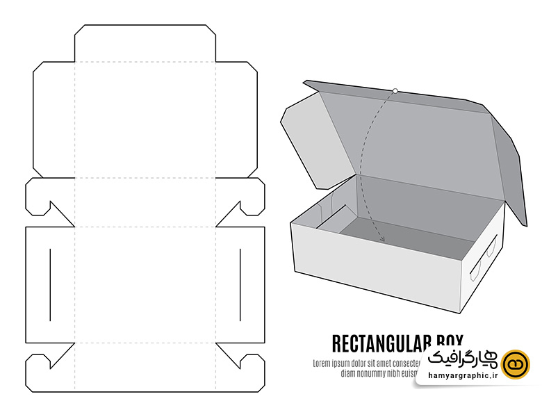 طرح وکتور خام قالب بسته‌ بندی فست فود