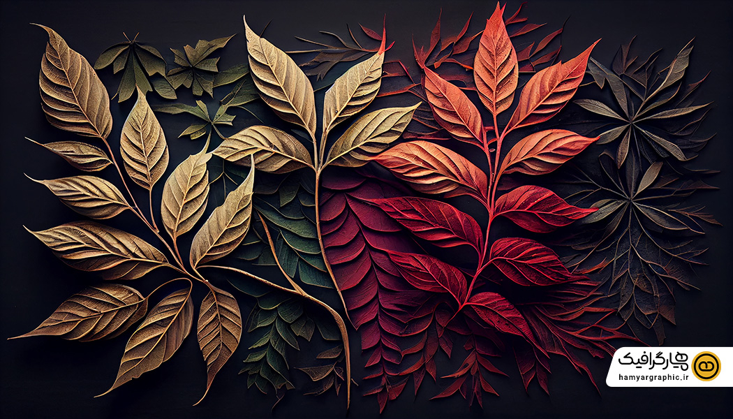 تصویر استوک کاغذدیواری با طرح برگ های پاییزی