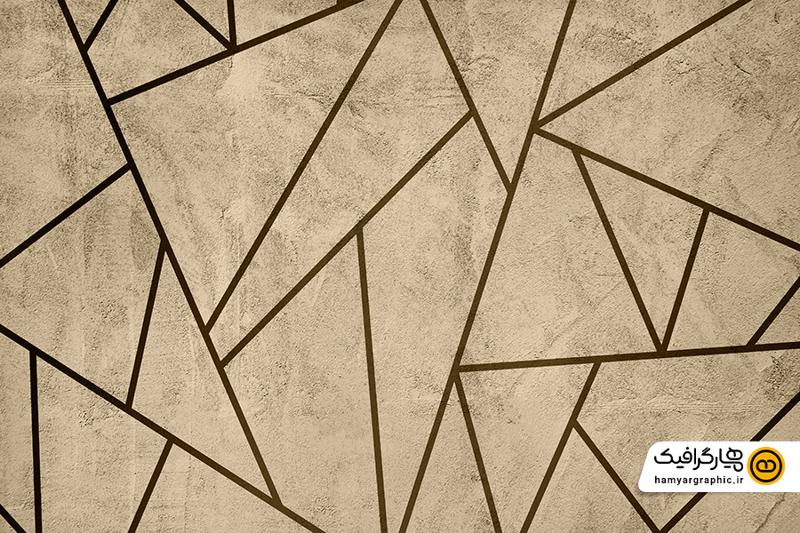 تصویر استوک با کیفیت کاغذدیواری با اشکال هندسی نامنظم و پس‌زمینه کرم