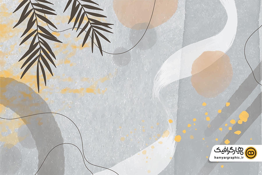 تصویر استوک با کیفیت کاغذدیواری خاکستری با نقاشی‌های مدرن