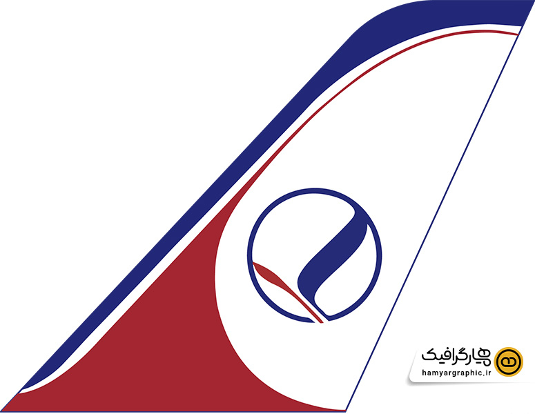 طرح لایه باز لوگو و دم هواپیمایی معراج|meraj