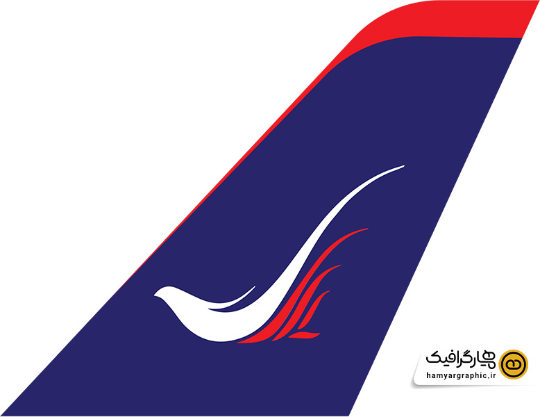 طرح لایه باز لوگو و دم هواپیمایی ساها ایر|saha-air