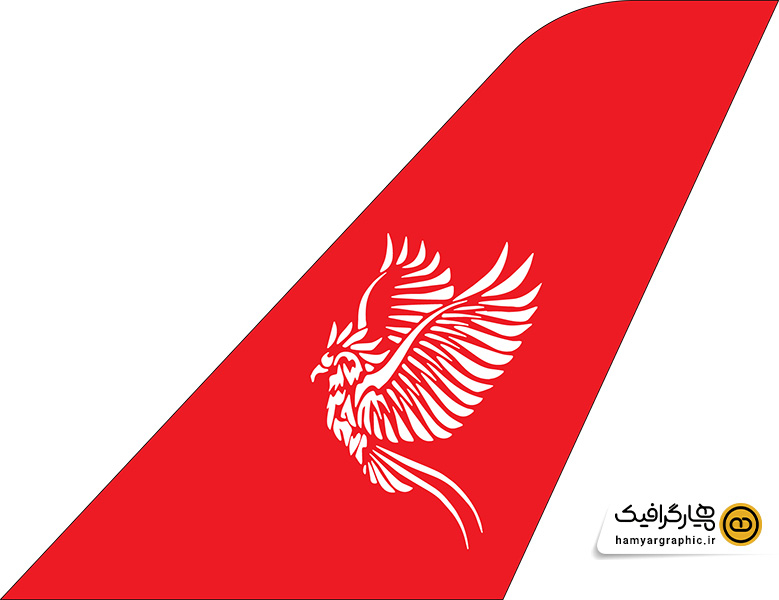 طرح لایه باز لوگو و دم هواپیمایی سپهران|sepehran