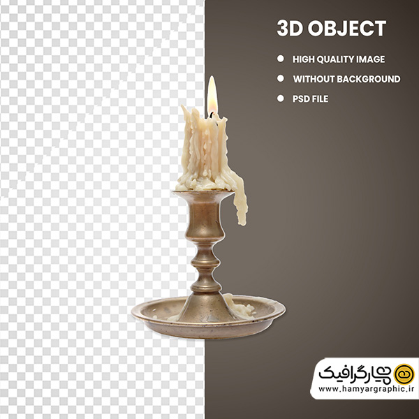 تصویر استوک شمع و جاشمعی